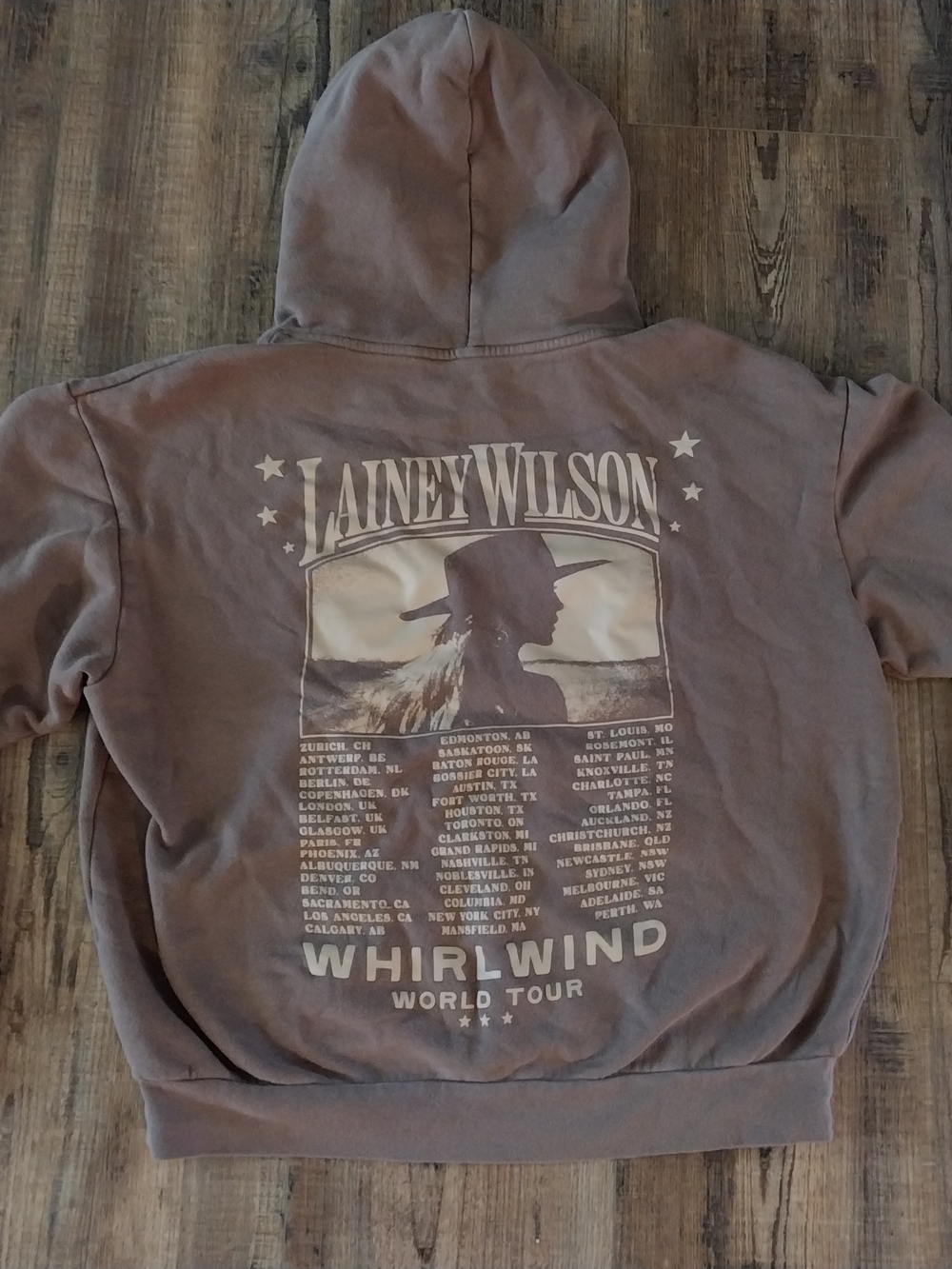 Lainey Wilson Whirlwind World Tour Graphic Hoodie - Dusty Mauve